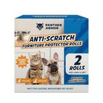 Panther Armor Anti Cat Scratch Furniture Protector, 2Pk Roll, Double Sided Sticky Cat Tape for Furniture, Furniture Scratch Guards for Cats, Cat Scratch Deterrent for Furniture, 4in x 20ft
