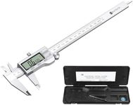 Neoteck Digital Vernier Caliper Stainless Steel Electronic Caliper Fractions/Inch/Metric Conversion Measuring Tool for Length Width Depth Inner Diameter Outer Diameter (200 mm/ 8 Inch)