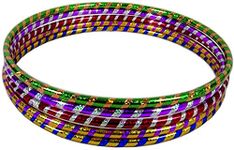 HANSON AND LANGFORD Hula Hoops – Premium Quality Stripy Multicolor Weighted Hoop for Adults and Kids to Exercise, Sporting Good, Dance & Fitness - Rainbow Color (Pack Of 3, Medium)