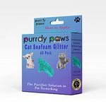 Purrdy Paws 40 Pack Soft Nail Caps for Cat Claws Seafoam Glitter Small