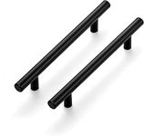 30 Pack 7.38'' Cabinet Pulls Matte Black Stainless Steel Kitchen Cupboard Handles Cabinet Handles 7.38'' Length, 5'' Hole Center