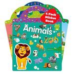 SYCARON Reusable Sticker Book for Kids, 4 Sets Travel Sticker Books for Toddlers Boys Girls, 136 Pcs Cute Waterproof Stickers - Animals, Dinosaurs, Ocean Animals, Farm