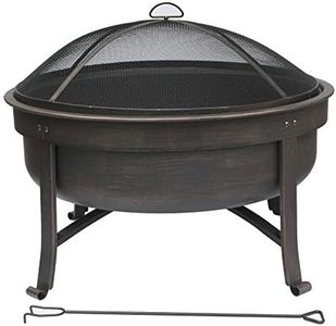Bond Manufacturing 52122 Santa Cruz 31" Round Wood Burning Steel Fire Pit, Black