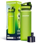 AQUAPHOR City Bottle 500ml Green | Travel Water Bottle with Activated Carbon Filter | Filters Chlorine & Impurities | Made of Tritan & BPA-Free | Stay Hydrated On the Go!