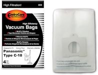 Panasonic Type C-18 Micro-Allergen Cloth Bags 4-Pack Compare with Panasonic Part# AMC-J3EP Canister Replacement Bag for MC-CG885 by EnviroCare