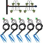 UCLEVER 5pack Angled Drip Emitter Stake for Precise Watering & Irrigation, Greenhouse, Container Gardening, Home Garden, and Hydroponics Growing