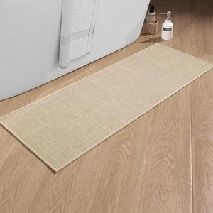chakme Tapis de bain antidérapant 43 x 120 cm avec dos en caoutchouc antidérapant lavable Tapis de bain Tapis de bain Tapis de bain Tapis de bain Tapis de douche Beige