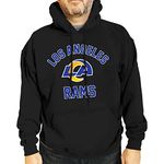 Team Fan Apparel NFL Adult Gameday Hooded Sweatshirt - Poly Fleece Cotton Blend - Stay Warm and Represent Your Team in Style (Los Angeles Rams - Black, Adult XX-Large)