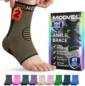 Modvel Foot & Ankle Brace Socks for Sprained Ankle Compression Sleeve - Ankle Support for Women & Men - Tendonitis & Arthritis Ankle Brace Sports Running, Torn Ligaments & Women Stabilizing Ankle Wrap