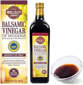 Wellsley Farms Premium Balsamic Vinegar | Blend of Grape & White Vinegar | Made in Modena Italy | Rich, Velvety Texture | Perfect for Cooking, Dressings, Marinades, Sauces & Gourmet Dishes | 1L Bottle
