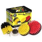 Drillbrush 4 Piece Scrub Brush Drill Attachment Kit - Drill Powered Cleaning Brush Attachments - Time Saving Cleaning Kit - Great For Cleaning Pool Tile, Flooring, Brick, Ceramic, Marble, And Grout