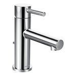 Moen 6190 Align One Handle Modern Bathroom Faucet with Drain Assembly and Optional Deckplate, Chrome, 0.375