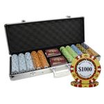 500 Ct Monte Carlo Poker Club 14 gram Poker Chip Set Aluminum Case Custom Build