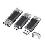 Vansuny 3 Pack 32GB USB C Flash Drive 2 in 1 OTG USB 3.0 + USB C Memory Stick with Keychain Dual Type C USB Thumb Drive Photo Stick Jump Drive for Android Smartphones, Computers, MacBook, Tablets, PC