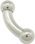 ACECHANNEL 316L stainless steel mens genital piercing curved barbell body jewelry (1014)