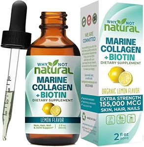 Why Not Natural Liquid Collagen for Women and Men with Biotin - Marine Collagen Elixir Plus Biotin Drops Supplements for Hair Growth, Skin, and Nails