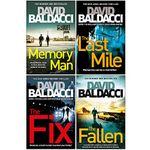 Pan David Baldacci Amos Decker Series 4 Books Collection Set (Memory Man, The Last Mile, The Fix, The Fallen)