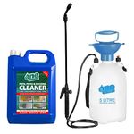 One Chem - 5L + 5L One Chem Sprayer - Heavy Duty Patio Cleaner - Path Cleaner Concentrate - Mould Remover, Lichen Remover, Algae Remover - Pressure Washer Detergent - Lichen Control