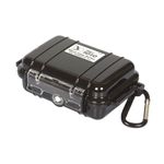 PELI 1020 Micro, Watertight Case to Protect Small Belongings, IP67 Rated, 1L Capacity, Made in US, Black/Black Liner