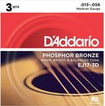 D'addario EJ17-3D Phosphor Bronze 13-56 Pack Of 3, Medium