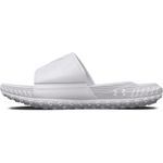 Under Armour Unisex-Adult Project Rock 3 Slides Sandal, (100) White/White/Halo Gray, 14.5 Women/13 Men