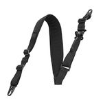 KRYDEX 1 Point / 2 Point Tactical Gun Sling Padded Combat Shooting Sling with Metal Hooks for Rifle, Airsoft, Shotgun Black