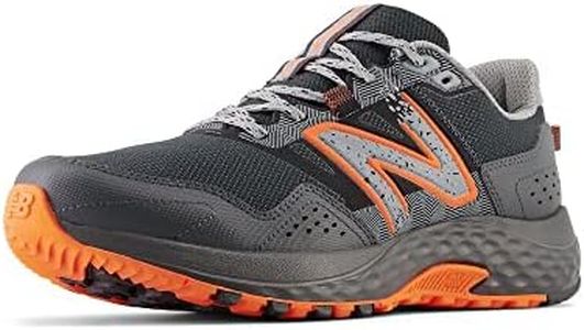 New Balance Men's 410 V8 Trail Running Shoe, Black/Cayenne/Shadow Grey, 11.5