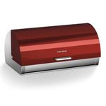 Morphy Richards 46241 Accents Roll Top Bread Bin, Stainless Steel, Red