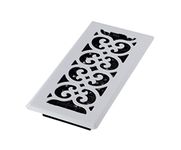 Decor Grates FS410-WH 4-Inch by 10-Inch Scroll Metal Floor Register, White