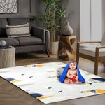 TARKAN Extra Large Reversible Baby Play Mat, BPA Free Learning & Crawling Foldable Foam Mat (6.5x5 ft, 0.6cm Thickness) Elephant-Parachute