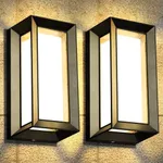 LEDMO Outdoor Wall Light 1800Lm Modern Outdoor Porch Light 3000K Bright Lighting Black Exterior Light Fixture Waterproof Front Door Light for House,Patio,Garage,Backyard,Hallway（2 Pack