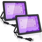 MAIAGO 2 Pack 50W LED Black Lights, IP66 Waterproof Black Lights Flood Lights for Dance Party, Glow in The Dark Party, Halloween, Aquarium, Body Paint, Stage Light, Bar, Fluorescent Poster, Neon Glow