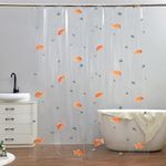 Goldfish Clear Shower Curtain, 78" W x 72" L Waterproof Lightweight Fish Shower Curtain Liner, PEVA Long Bath Fashion Shower Curtains with 12 Grommets Hooks for Bathtub Bath Bathroom