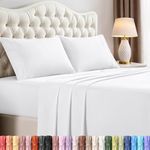 Utopia Bedding Queen Bed Sheets - 4 Piece Queen Size Cooling Sheet Set - Hotel Luxury Soft Breathable Microfiber, Oeko-TEX, Deep Pocket Easy Fit & Care, Fade & Wrinkle Resistant, White