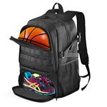 BROTOU Basketball Bag Backpack, Backpacks for Sports Soccer Volleyball Football Gym Backpack with Shoe & Ball Compartment