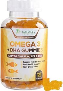 Omega 3 Fish Oil Gummies, Heart Healthy Omega 3 Gummy Supplement with High Absorption DHA & EPA, Extra Strength Joint & Brain Support, Omega 3 Fish Oil Nature's Vitamin, Orange Flavor - 120 Gummies