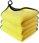 HSR Car Accessices Cleaning 800 Gsm Microfiber Towel For Car Cleaning And Detailing - Dual Sided, Extra Thick Plush Microfiber Cloth - 40Cm X 40Cm (Pack Of 7) - Yellow And Grey