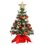 PRETYZOOM Tabletop Christmas Tree with LED Light Christmas Party Decoration 21 Mini Artificial Christmas Tree for Christmas Desktop Window Walkway Decoration