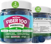 Fiber Gummies for Adults, Sugar Free 10g Prebiotic Fiber Supplement with Digestive Enzymes, Probiotics & 100mg Betaine for Digestive & Gut Health and Regulate Bowel Movement, Vegan, Gelatin Free,120ct