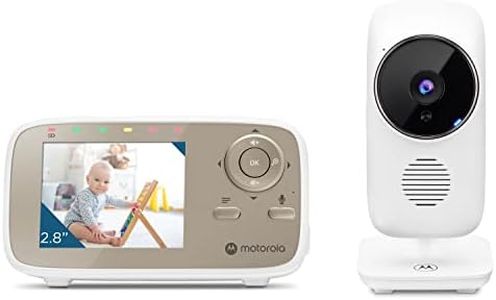 Motorola Nursery VM483 - Video Baby Monitors - Video Baby Monitor - 2.8 Inch Parental Unit - Infrared - Digital Zoom - Talk-Back Function, White (VM 483)