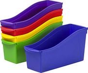 Storex Interlocking Book Bins Set of 5,assorted colors