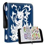 Trading Card Binder for PTCG, 4 Pokect Card Collector Album Holder with 55 Sleeves fit 440 Game Cards Binder with Zipper, Cardguard Binder for Game/Sports/Photo Cards