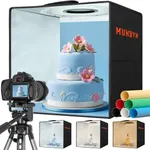 MUNBYN Light Box Photography, Portable Photo Studio Box 16"x16" Professional Shooting Tent Kit with 160 LED Lights 6 Backdrops for Jewelry and Small Product Photography