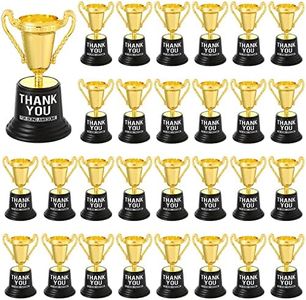 Fumete 30 Pcs 5 Inch Plastic Gold Trophy Award Thank You for Being Awesome Star Thumbs up Award Trophies Bulk Golden Trophies for Christmas Party Employee Teacher(Trophy Style)