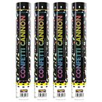 Carnival Party - 30cm Confetti Cannon - Multi-Coloured Confetti - Red, Blue, Green, Yellow & Pink - Confetti Poppers for Celebrations, Birthdays, Weddings and Parties - Pack of 4