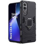 TheGiftKart Tough Armor Bumper Back Case Cover for OnePlus Nord CE 4 5G | Ring Holder & Kickstand in-Built | 360 Degree Protection Back Case Cover for OnePlus Nord CE4 5G (PC & TPU, Black)