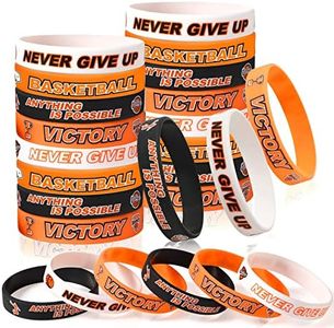 Aoriher Basketball Bracelet bulk Motivational Silicone Wristband Decorations Basketball Party Favor for Kids Teenagers Basketball Party Basketball Bracelets Jewelry Sports Gifts Supplies(36 Pieces)