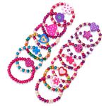 Meng Jiaran 12 Pcs Girls Bracelets Wooden Beaded Friendship Bracelets Kids Bracelets Childrens Jewellery Party Bag Fillers For Girls Christmas Birthday Party Gift