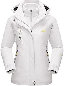 TACVASEN Women Jacket Waterproof 3 in 1 Jackets Skiing Jacket Winter Warm Fleece Jacket Ski Snow Parka Work Windbreaker