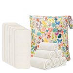 Damero 5-Layer Bamboo Reusable Diapers Baby Inserts, 12PCS Cloth diaper Inserts with An Extra Storage Bag (Bamboo Material)